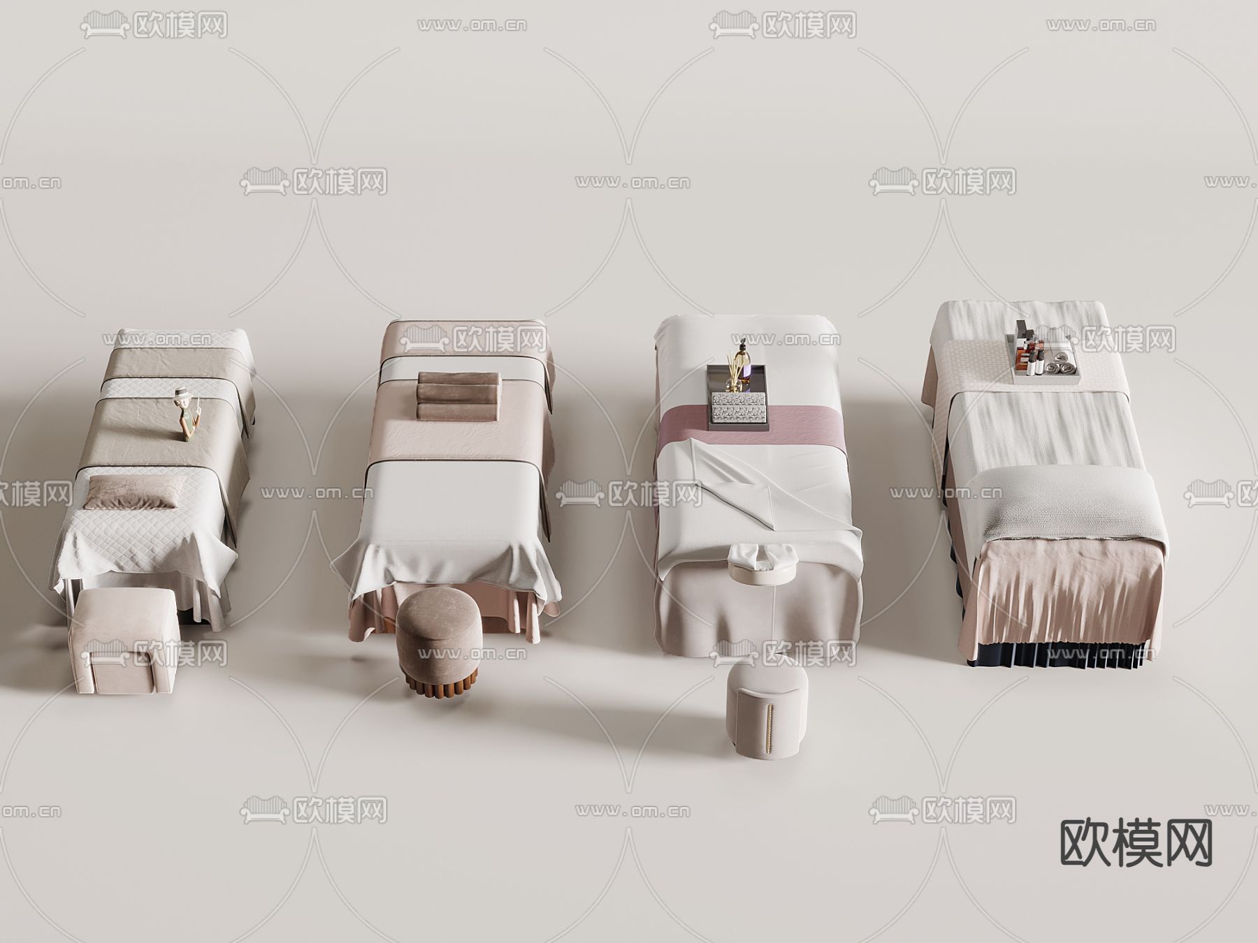 按摩床 美容床 洗头床3d模型下载