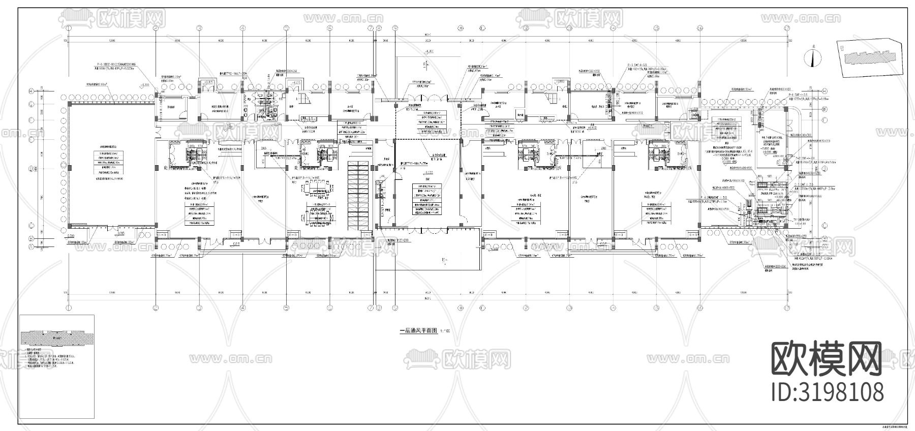 幼儿园暖通cad施工图下载（渲染图1）