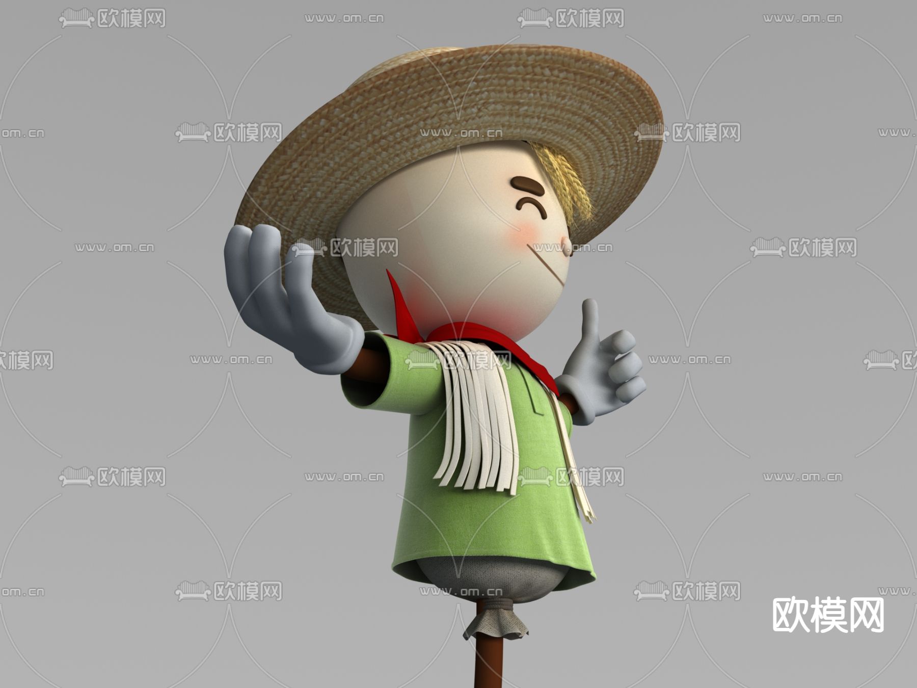 稻草人 虚拟人物3d模型下载（渲染图4）