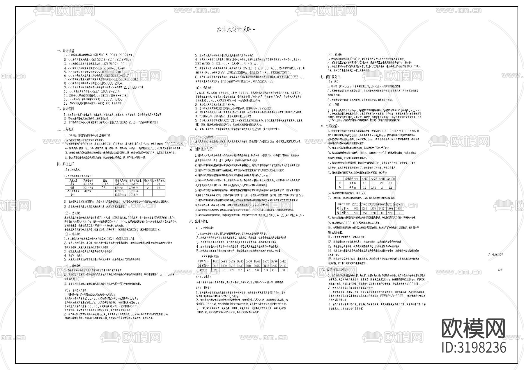 幼儿园给排水cad施工图