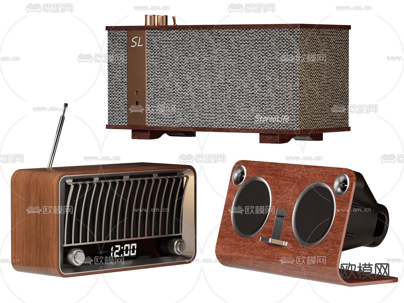 复古音响 音箱 收音机3d模型下载