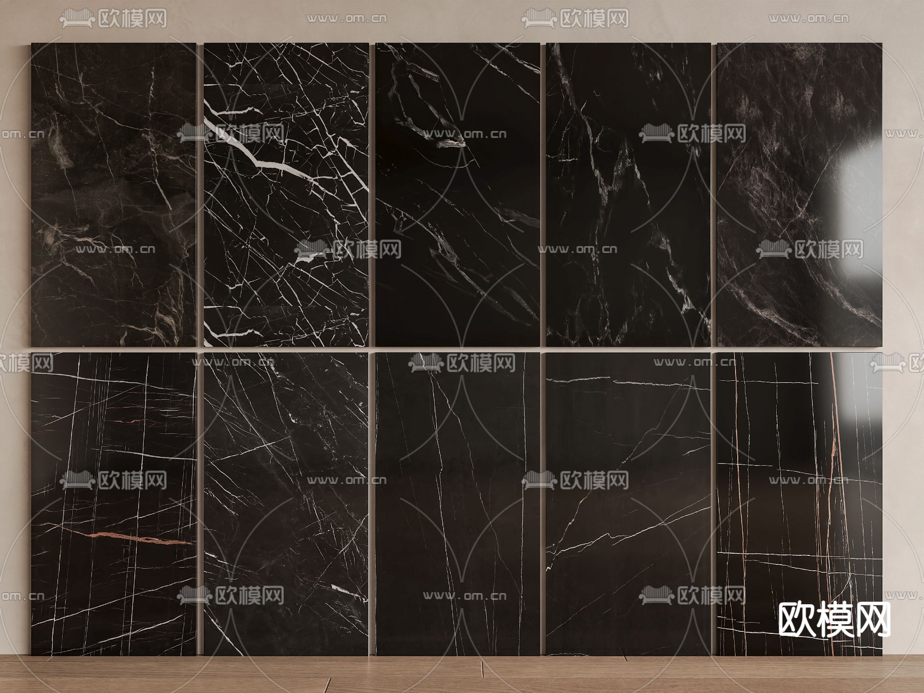 大理石护墙板su模型下载（渲染图2）