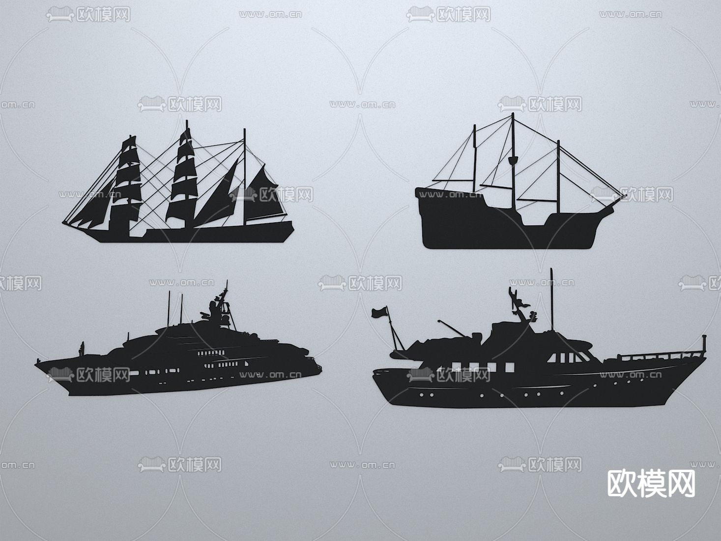 轮船 帆船3d模型下载