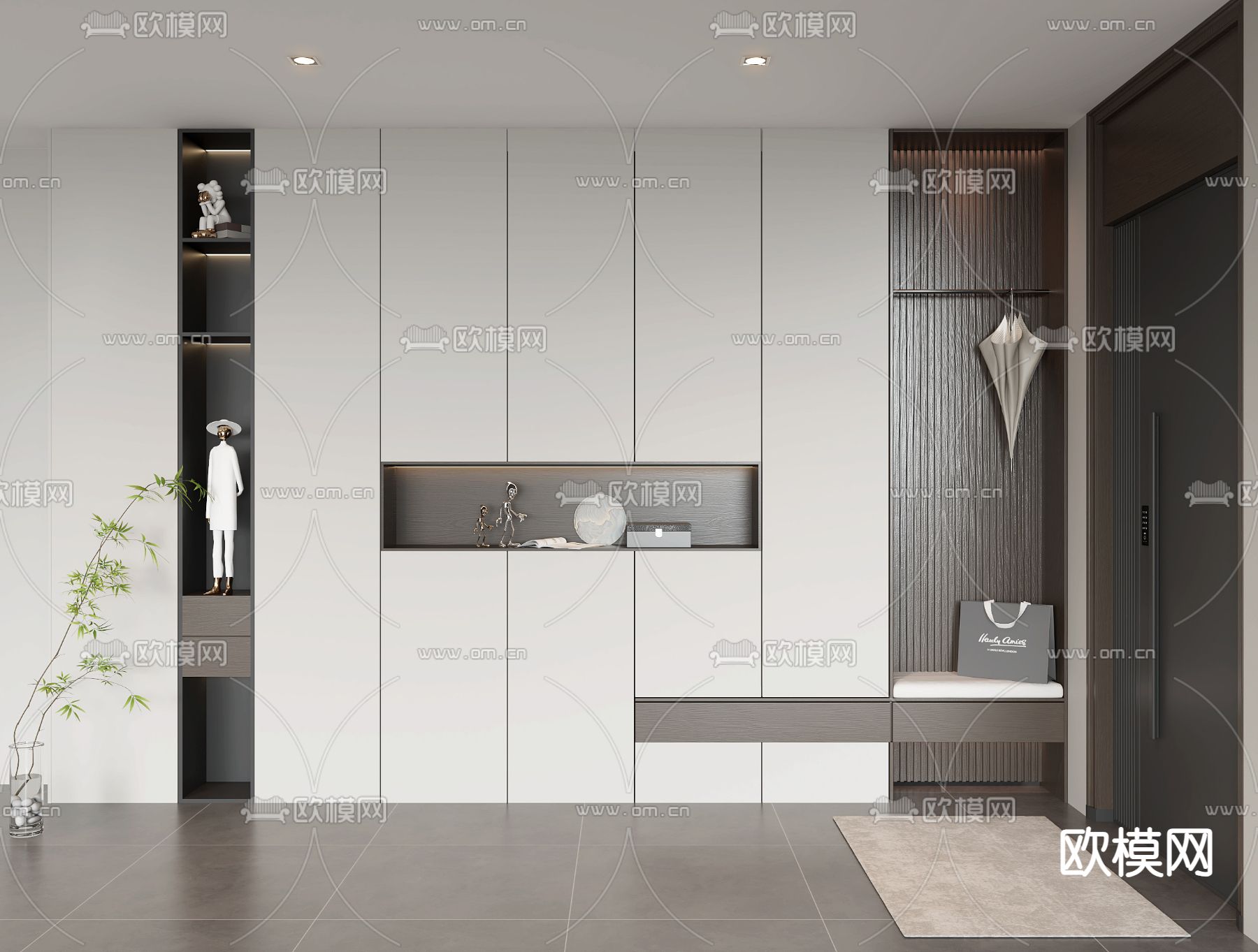 玄关鞋柜3d模型下载