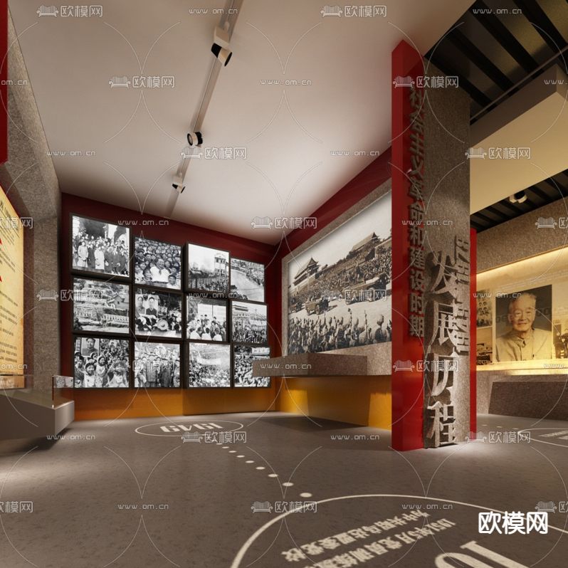 新中式博物馆 校史馆3d模型下载（渲染图3）