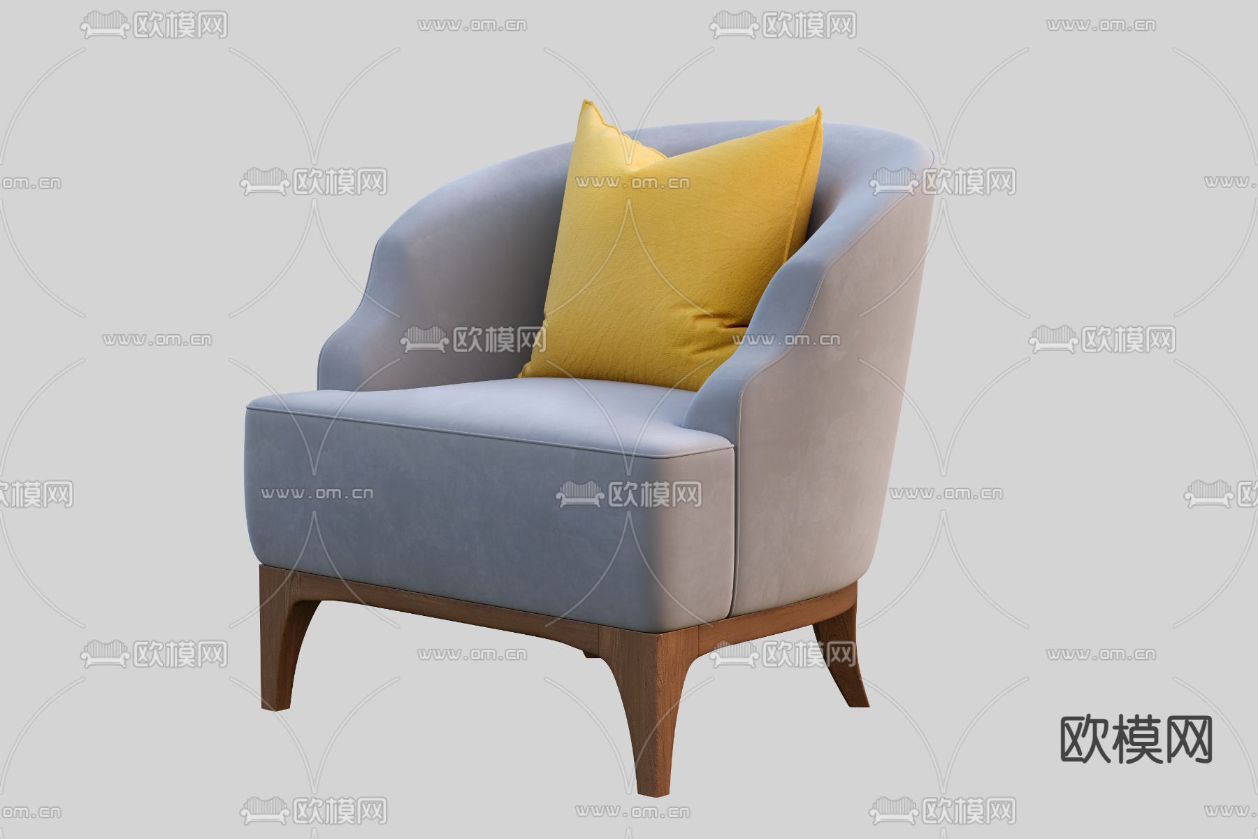 单人沙发 休闲沙发3d模型下载（渲染图2）