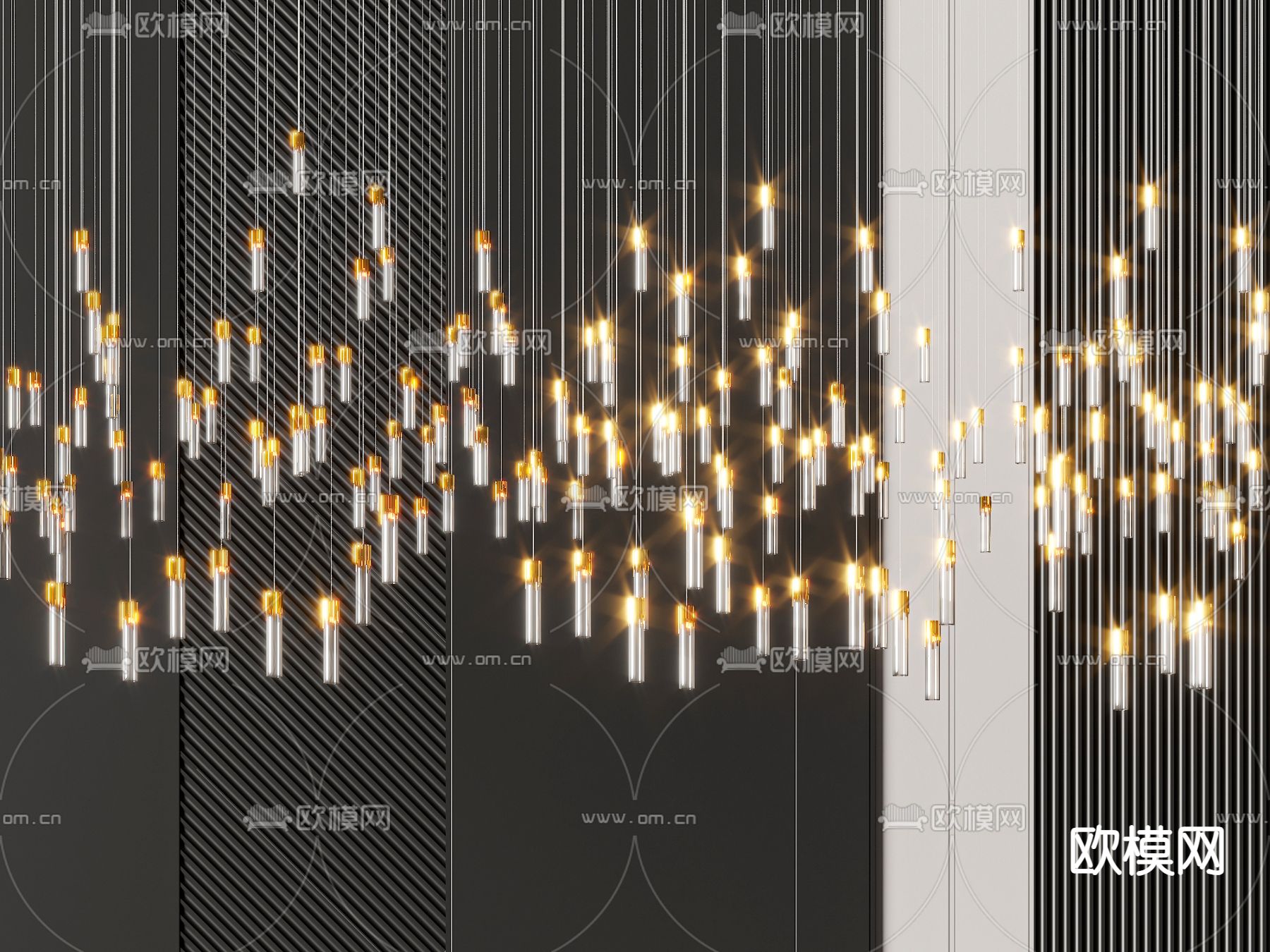 轻奢装饰灯 酒店大堂灯3d模型下载