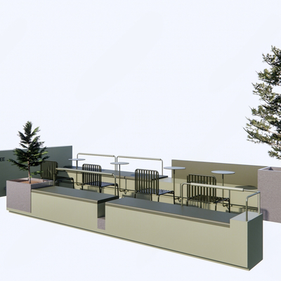  创意商业外摆su模型 
