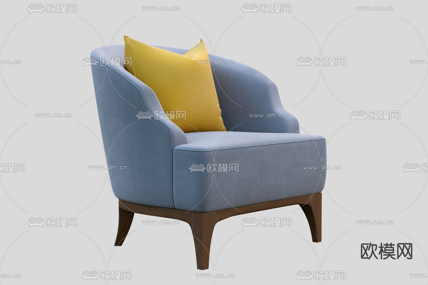 单人沙发 休闲沙发3d模型下载（渲染图1）