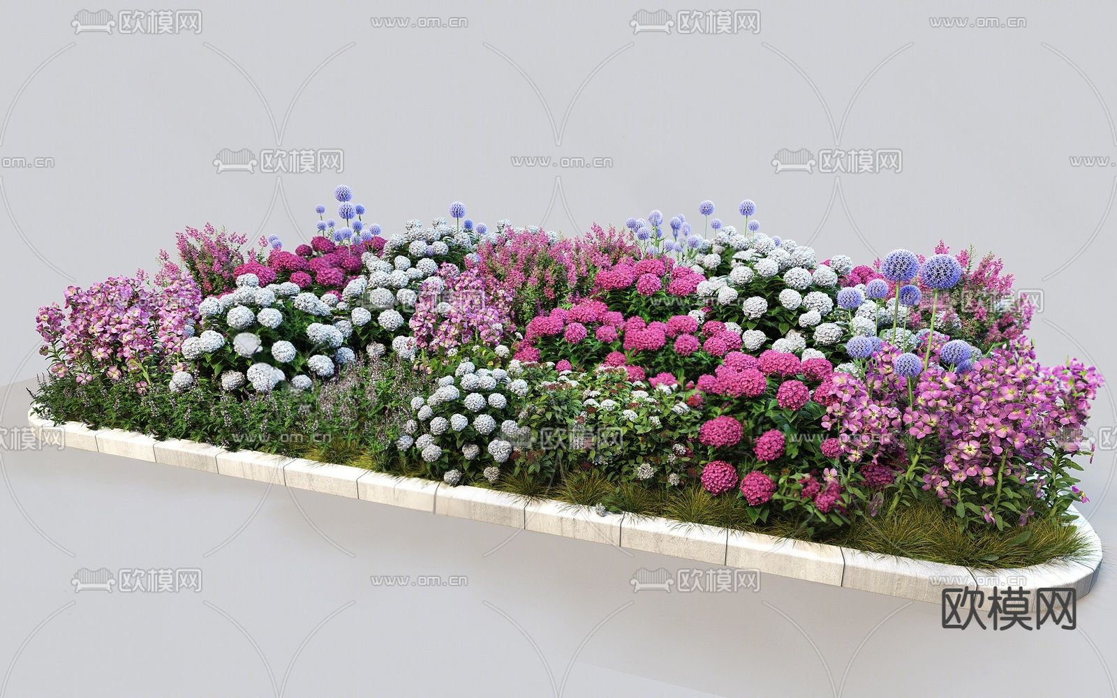 花坛 花池 花箱 灌木花镜su模型下载（渲染图2）
