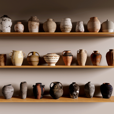  侘寂风陶瓷 陶土su模型 