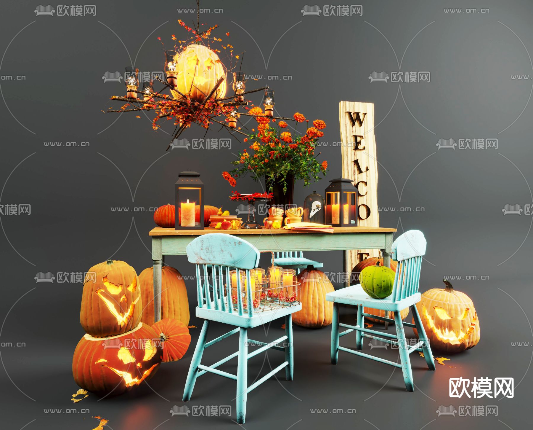 万圣节美陈 节日美陈3d模型下载