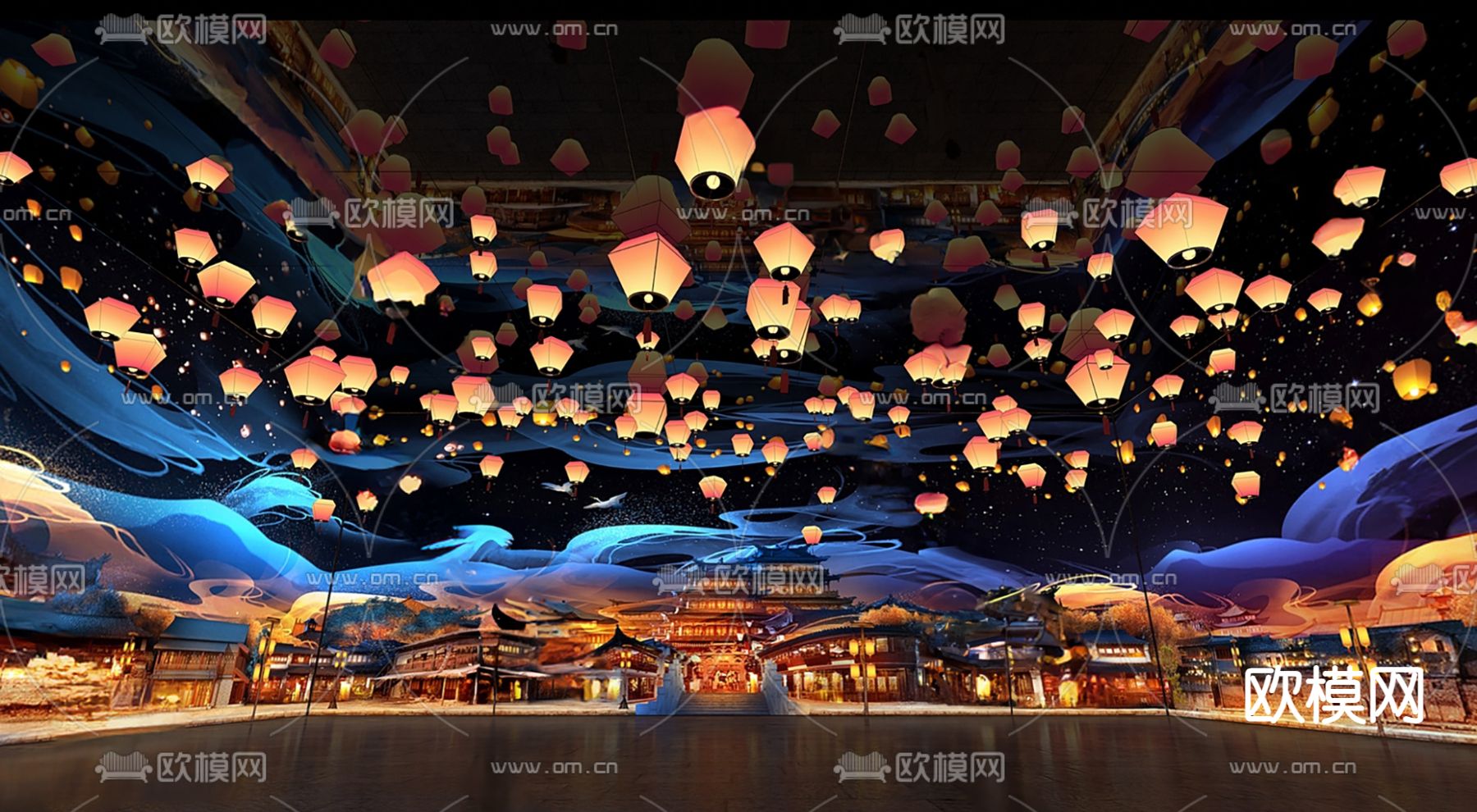 沉浸空间展厅su模型下载（渲染图2）