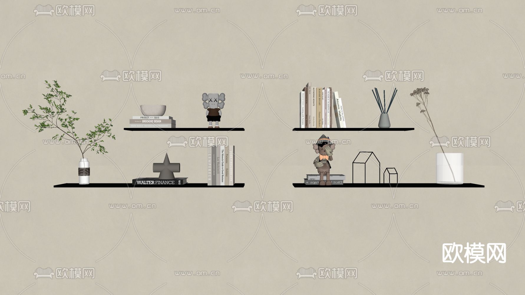 置物架 装饰品 玩偶su模型下载（渲染图1）