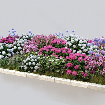  花坛 花池 花箱 灌木花镜su模型 