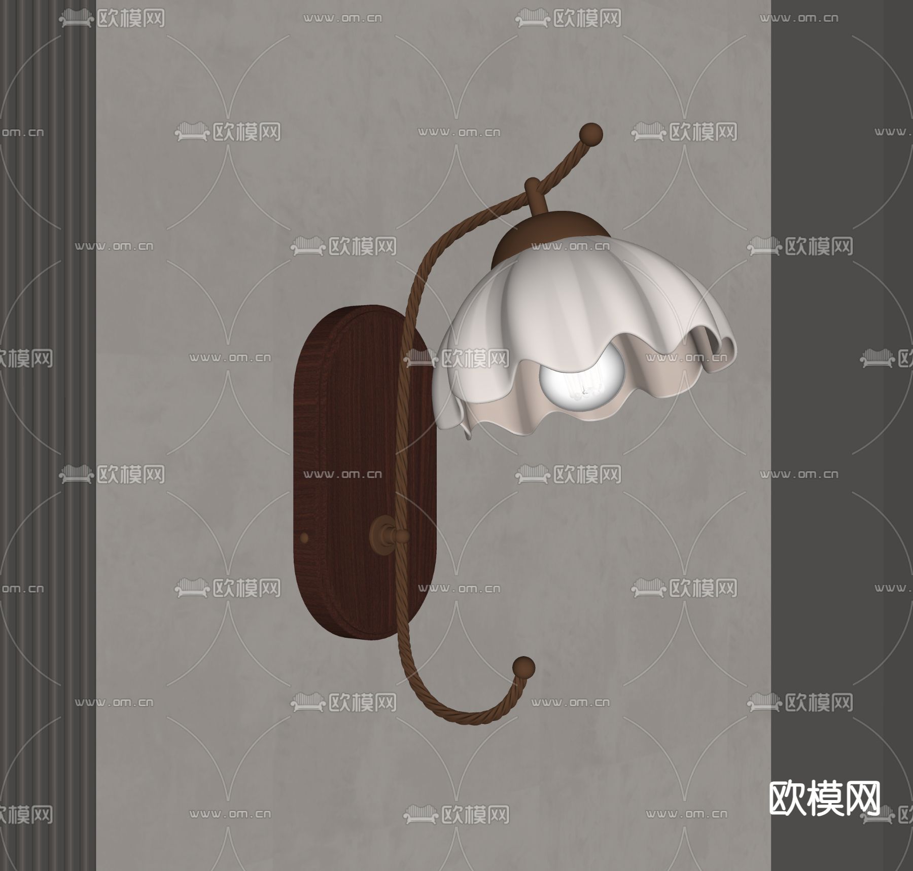 法式壁灯su模型下载（渲染图1）