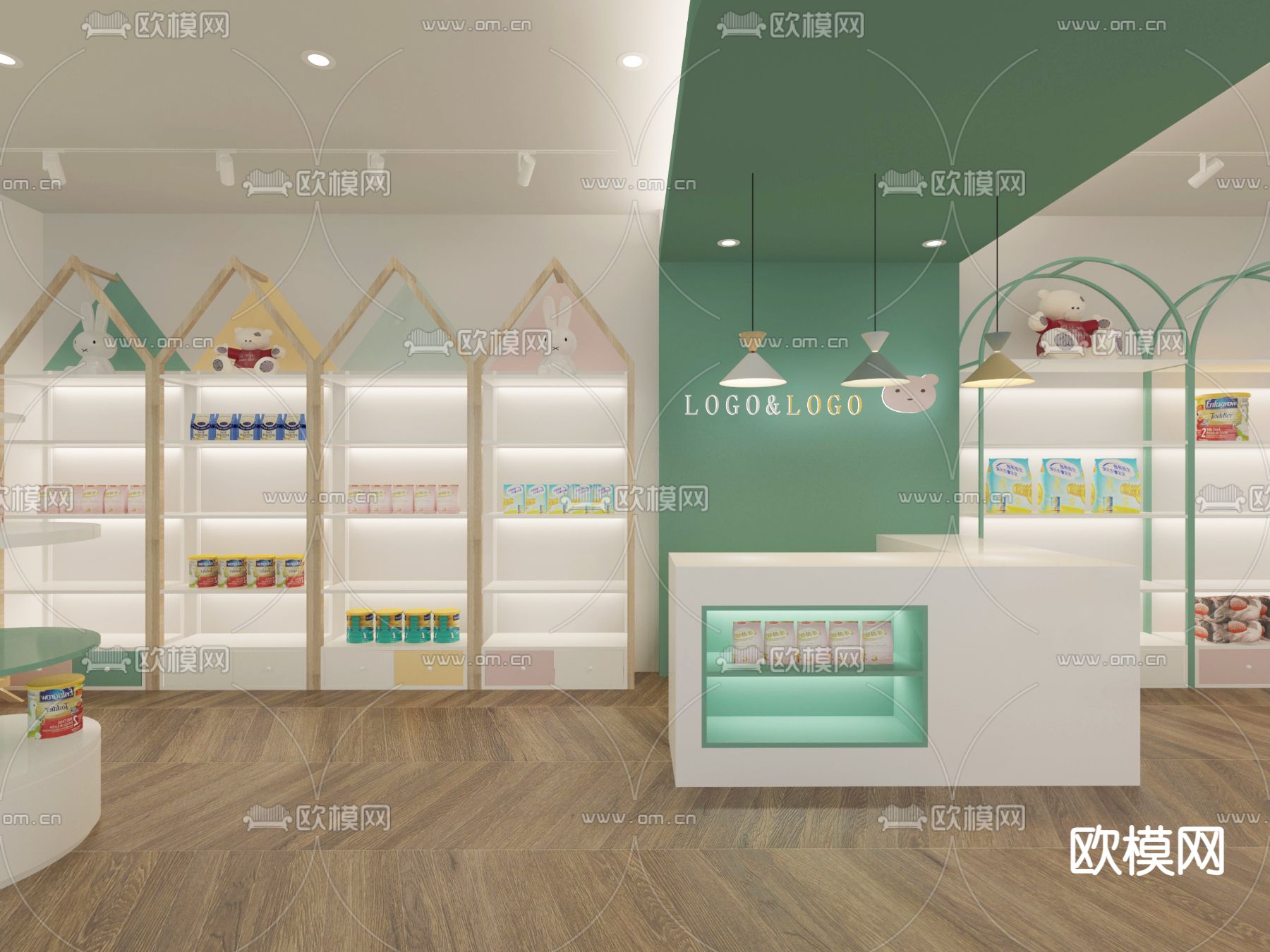 现代母婴店3d模型下载（渲染图2）
