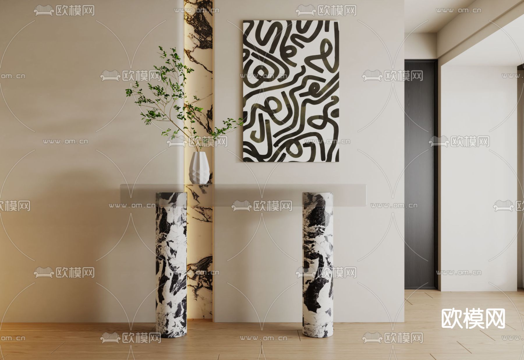 端景台 玄关条案3d模型下载