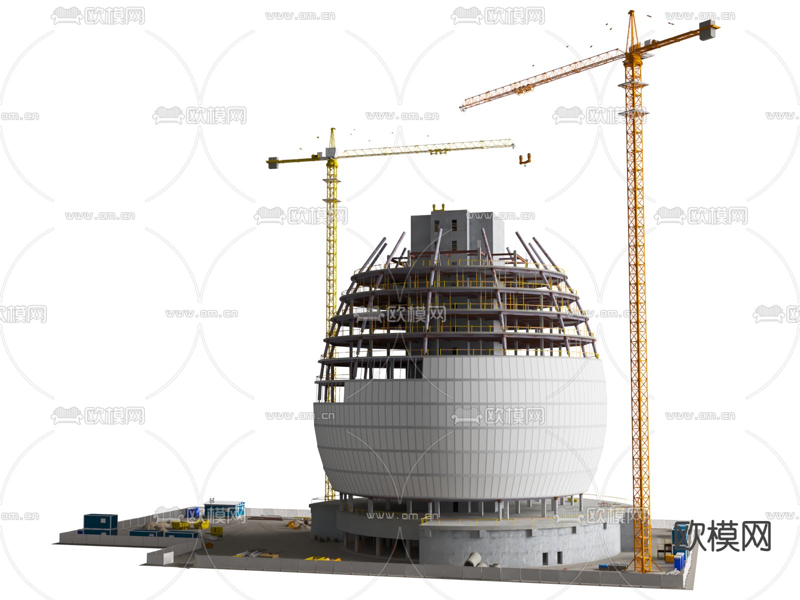 建筑施工 大楼施工 施工工地3d模型下载