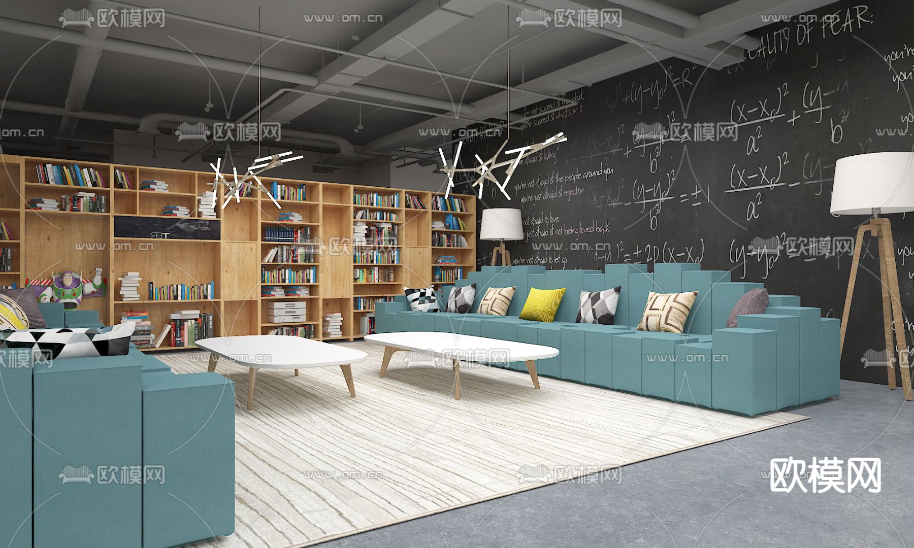 商场儿童培训室3d模型下载（渲染图2）