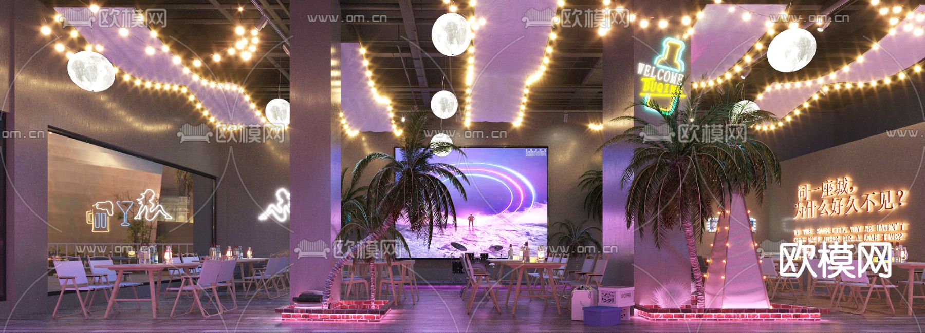 清吧 音乐餐厅3d模型下载（渲染图2）