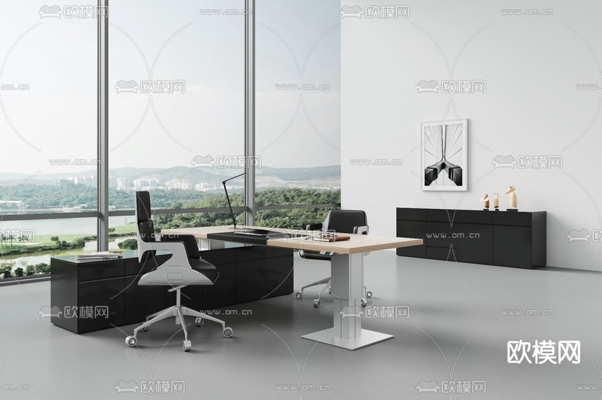 班台桌 办公桌 经理桌3d模型下载