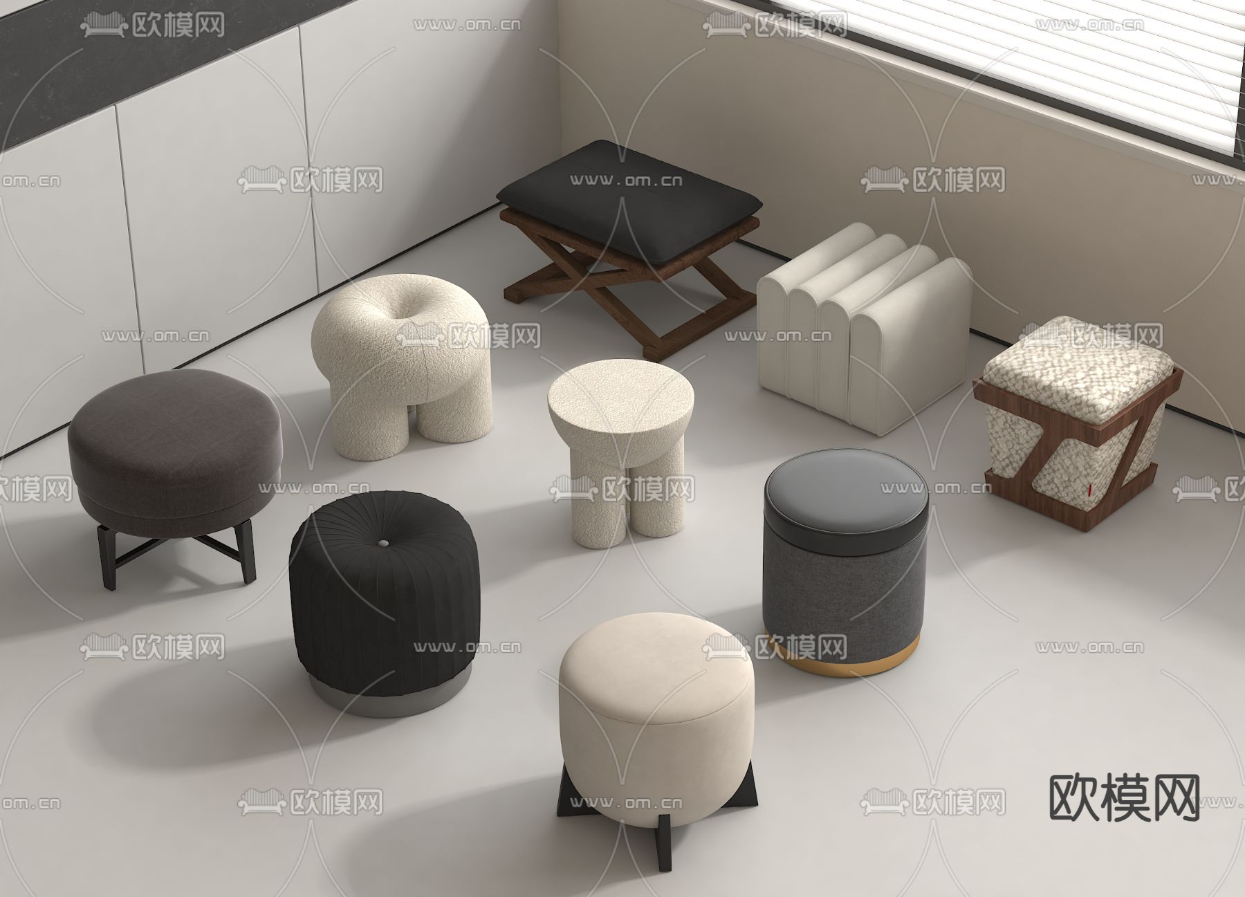 沙发凳 矮凳 换鞋凳3d模型下载