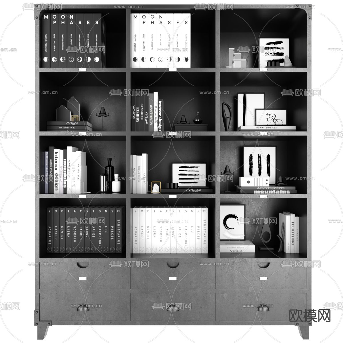 现代办公柜 文件柜 档案柜3d模型下载