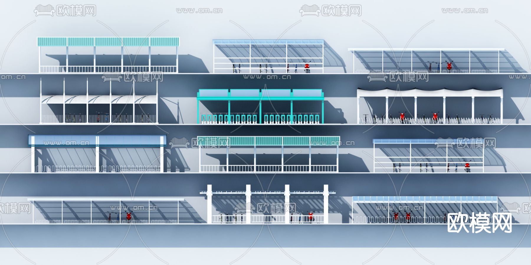 现代遮阳棚3d模型下载