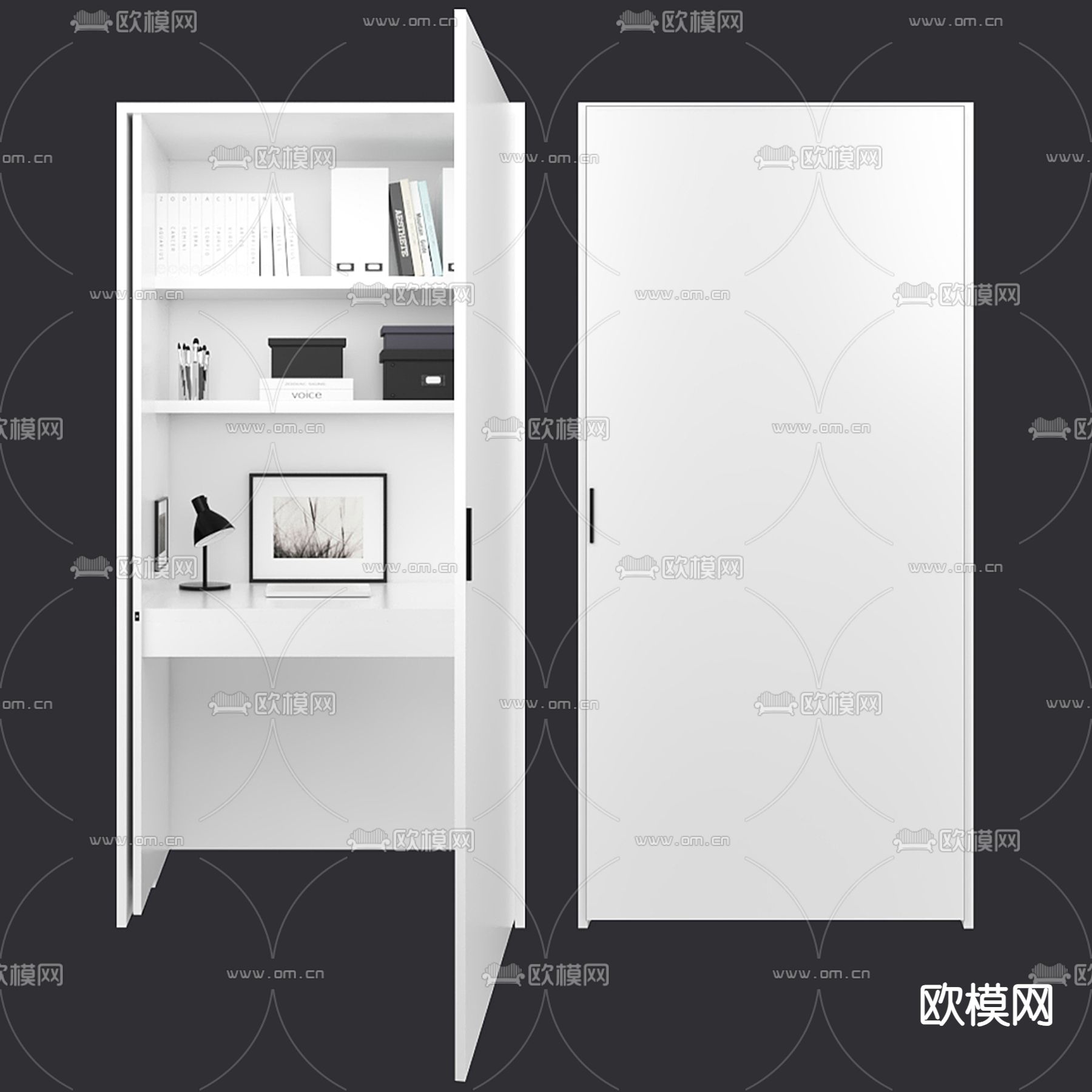现代文件柜 档案柜3d模型下载