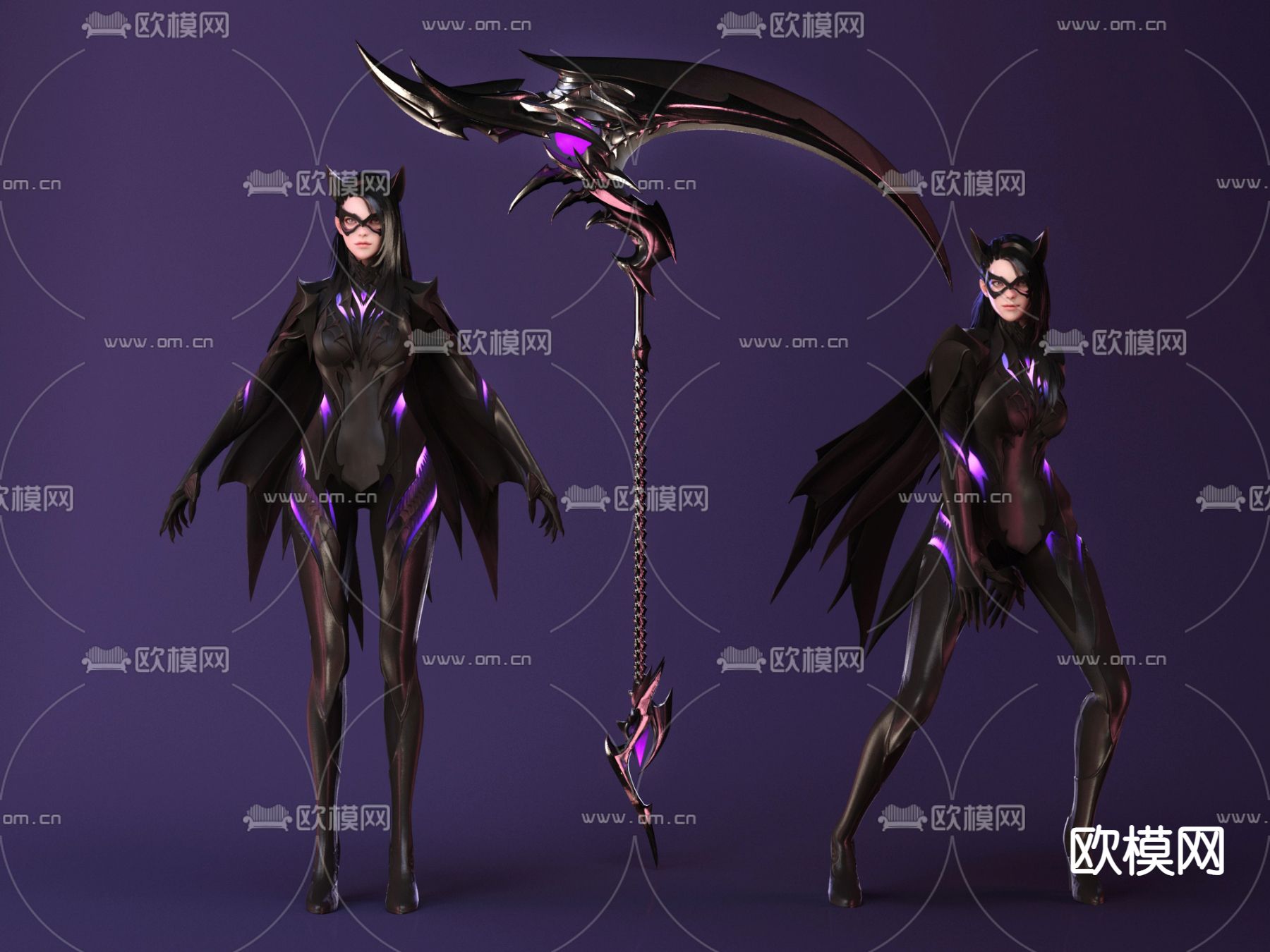 游戏角色 猫女 女战士3d模型下载（渲染图3）