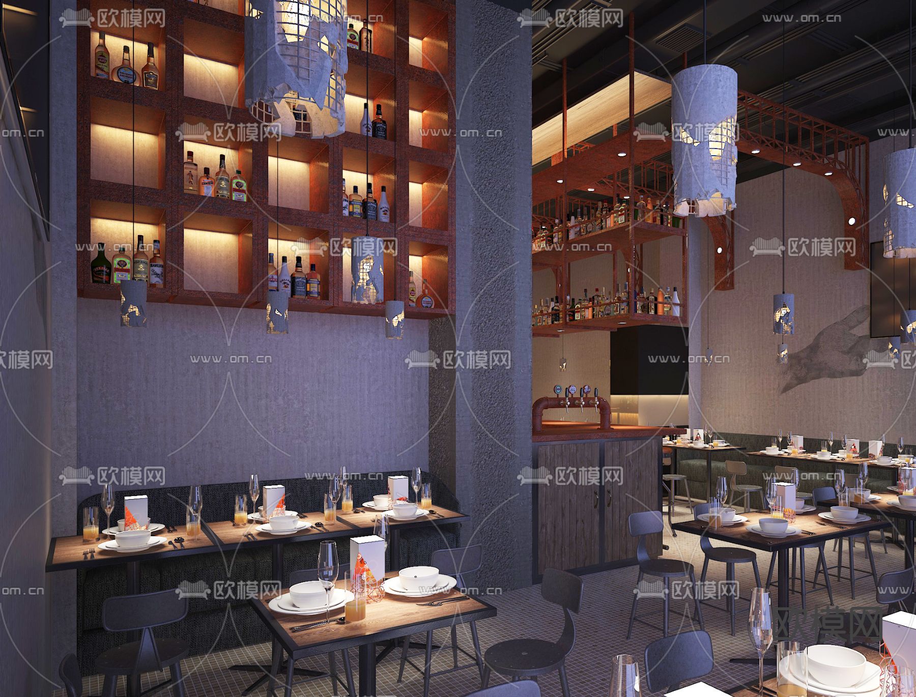 工业风酒吧3d模型下载（渲染图4）