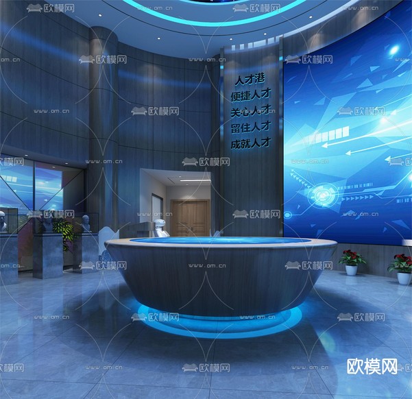 科技展厅3d模型下载(渲染图2)