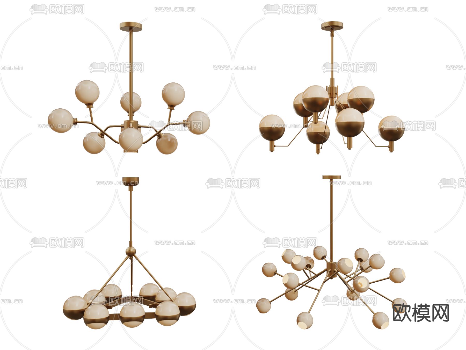 球形吊灯 圆形吊灯3d模型下载