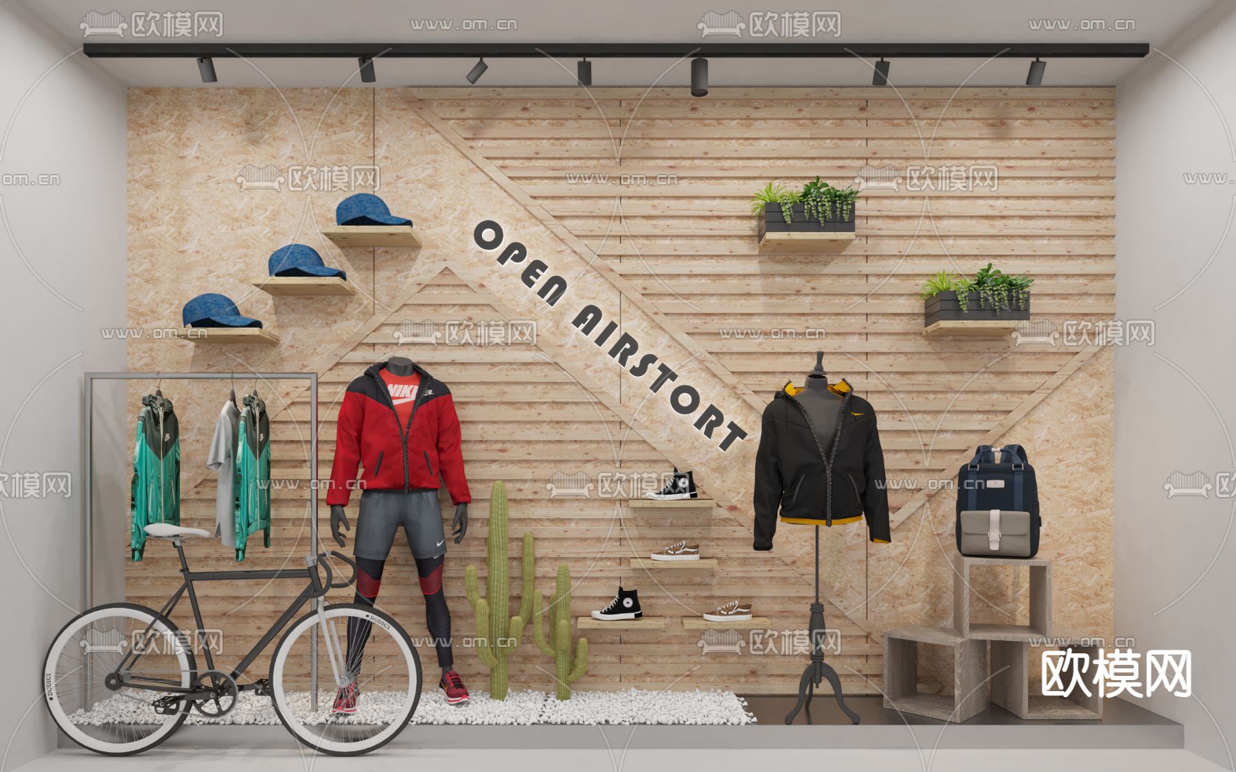 服装店橱窗3d模型下载