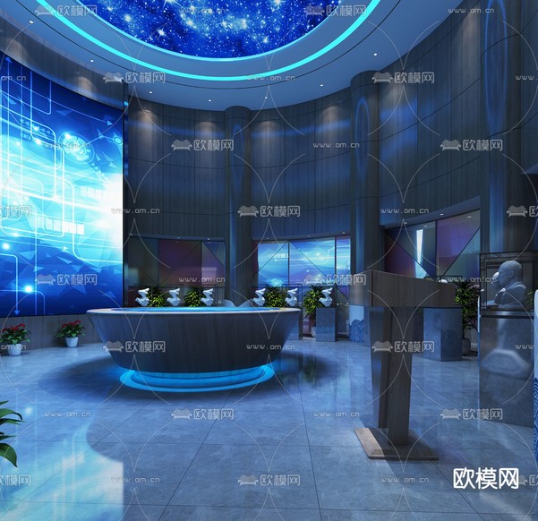科技展厅3d模型下载(渲染图1)
