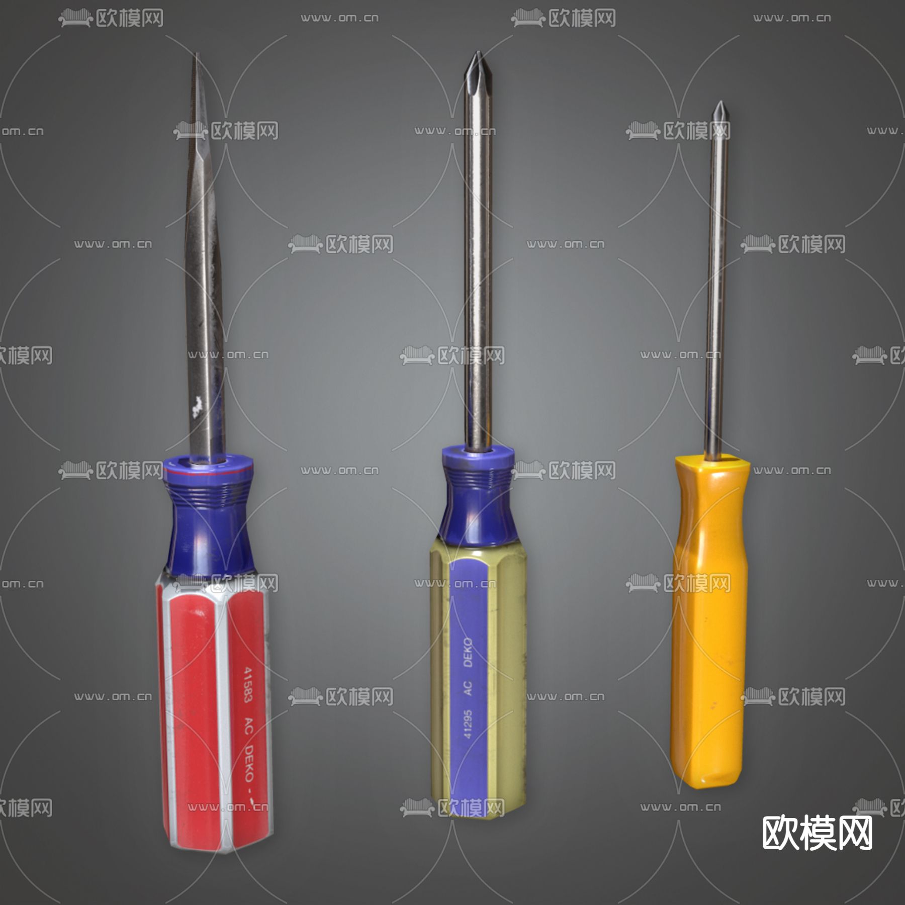 工业风螺丝刀3d模型下载