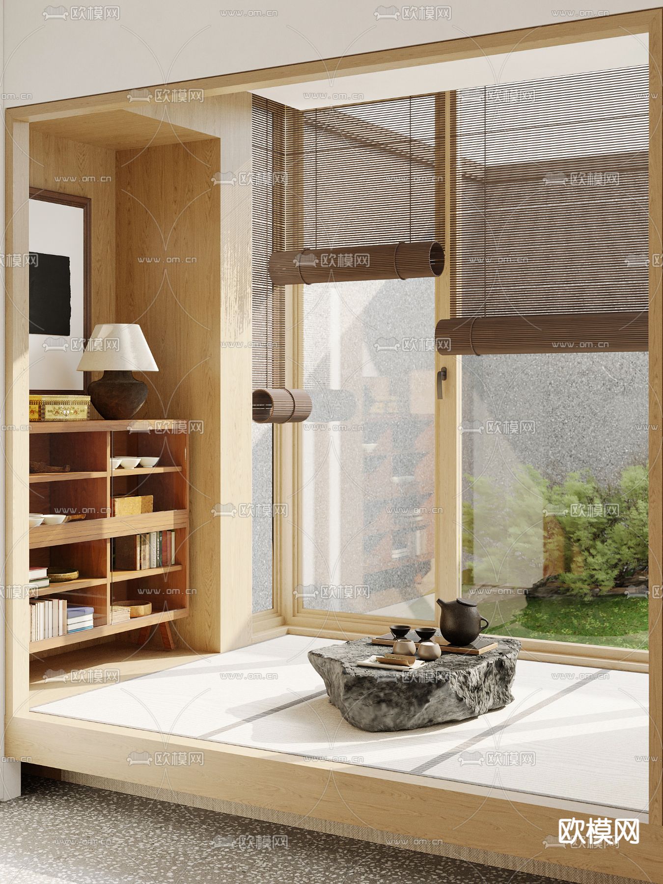 榻榻米茶室 地台3d模型下载