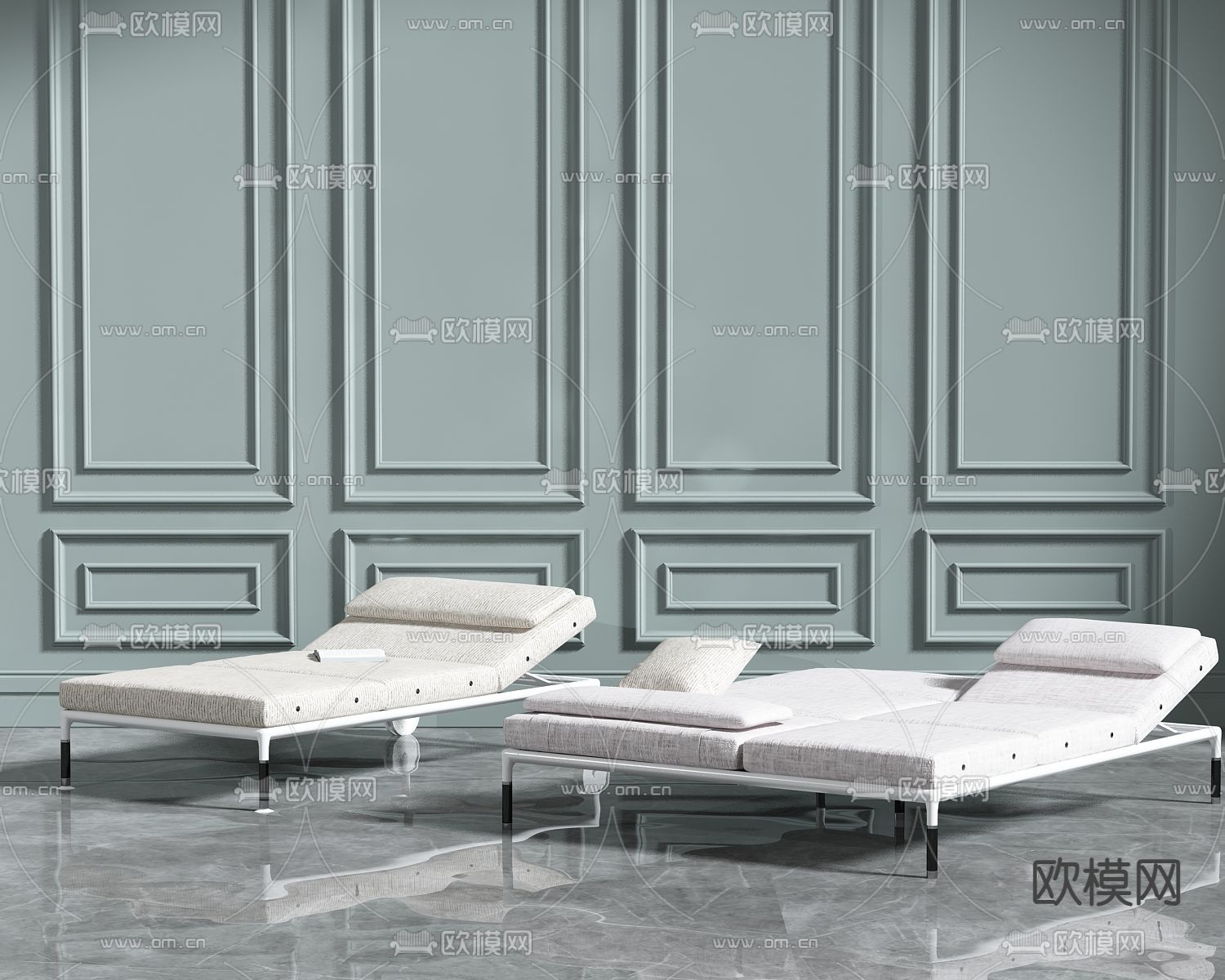 户外躺椅3d模型下载