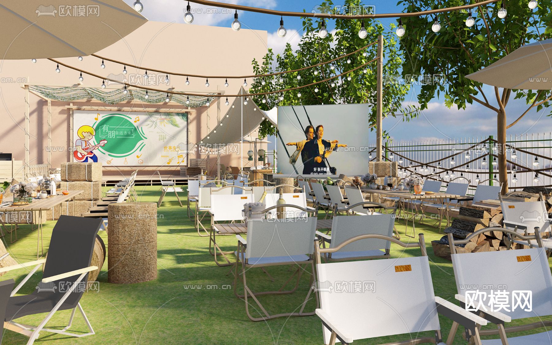 露营地 户外烧烤 基地3d模型下载（渲染图2）