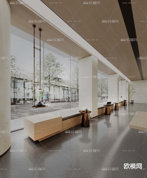 办公休闲区3d模型下载