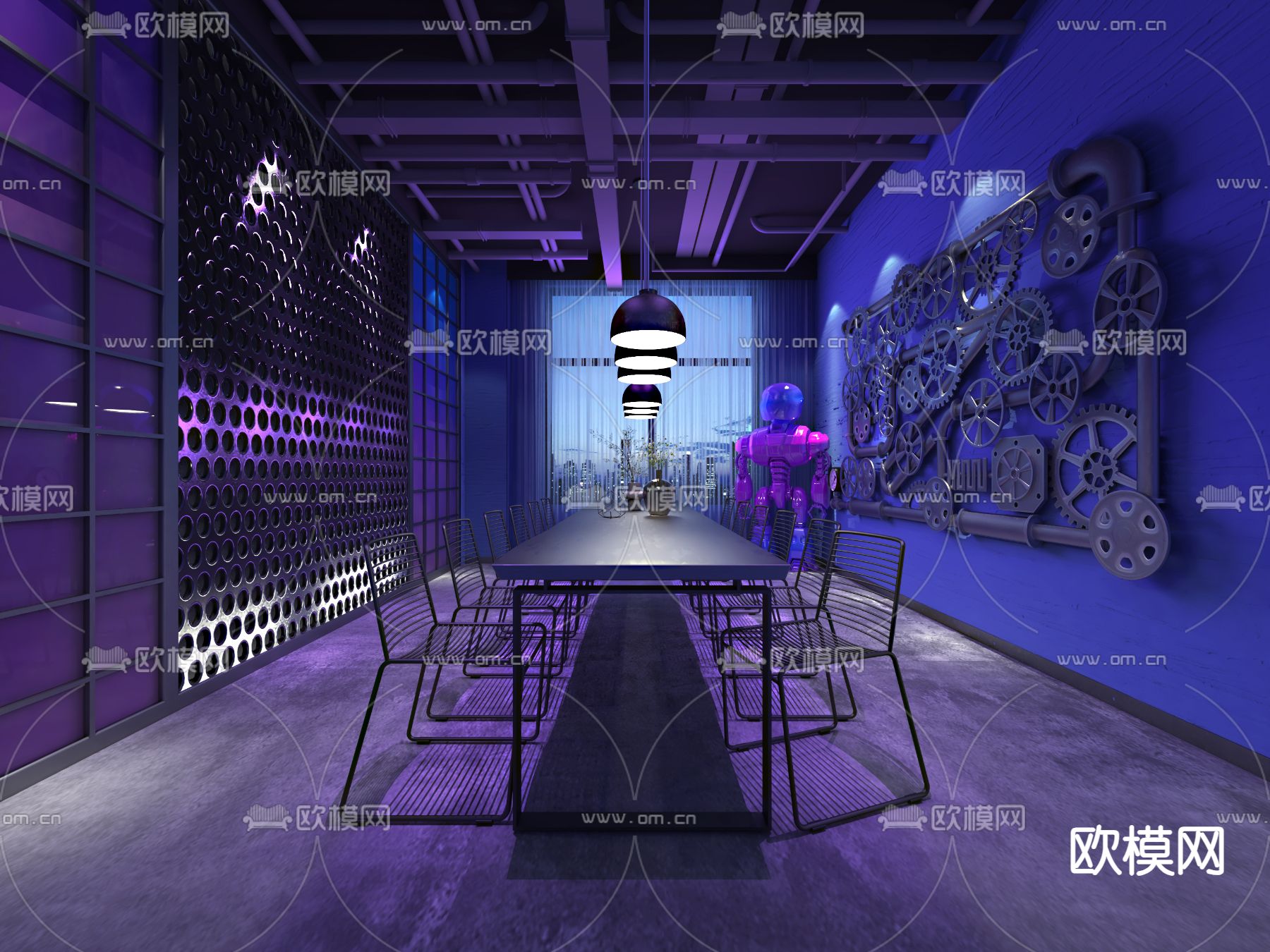 工业风 剧本杀店3d模型下载（渲染图1）