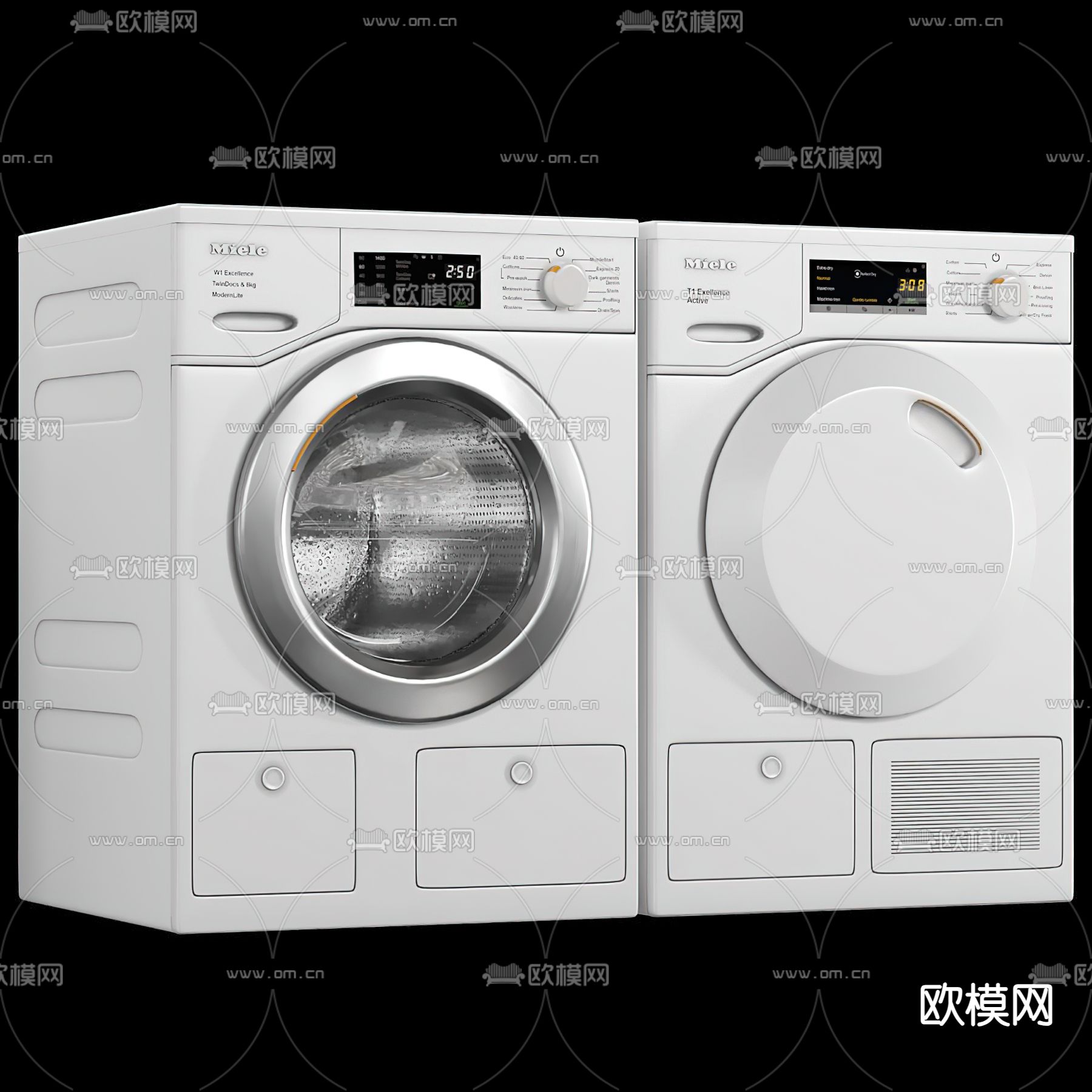 现代滚筒洗衣机3d模型下载（渲染图4）