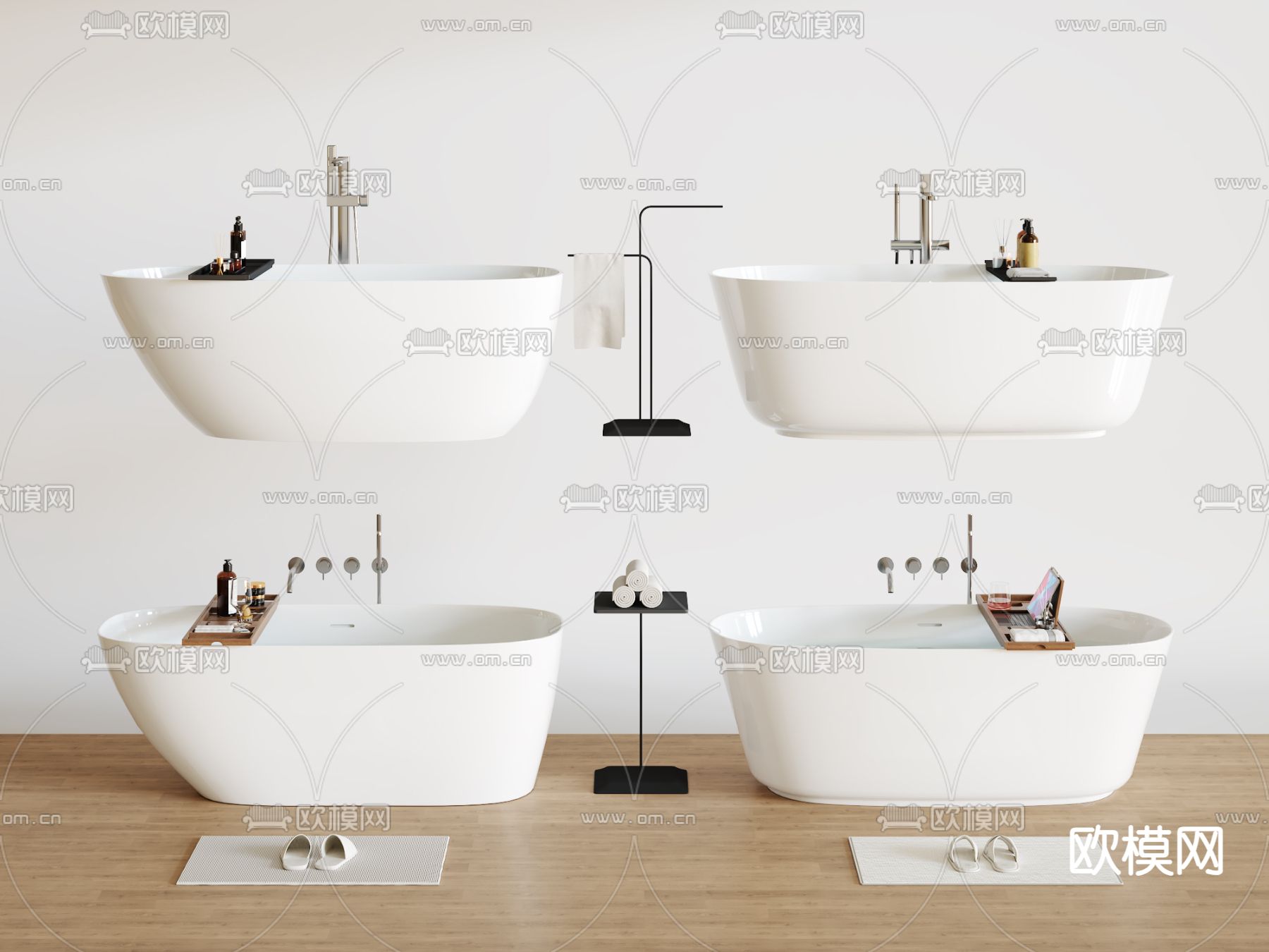 现代椭圆浴缸 极简浴缸3d模型下载