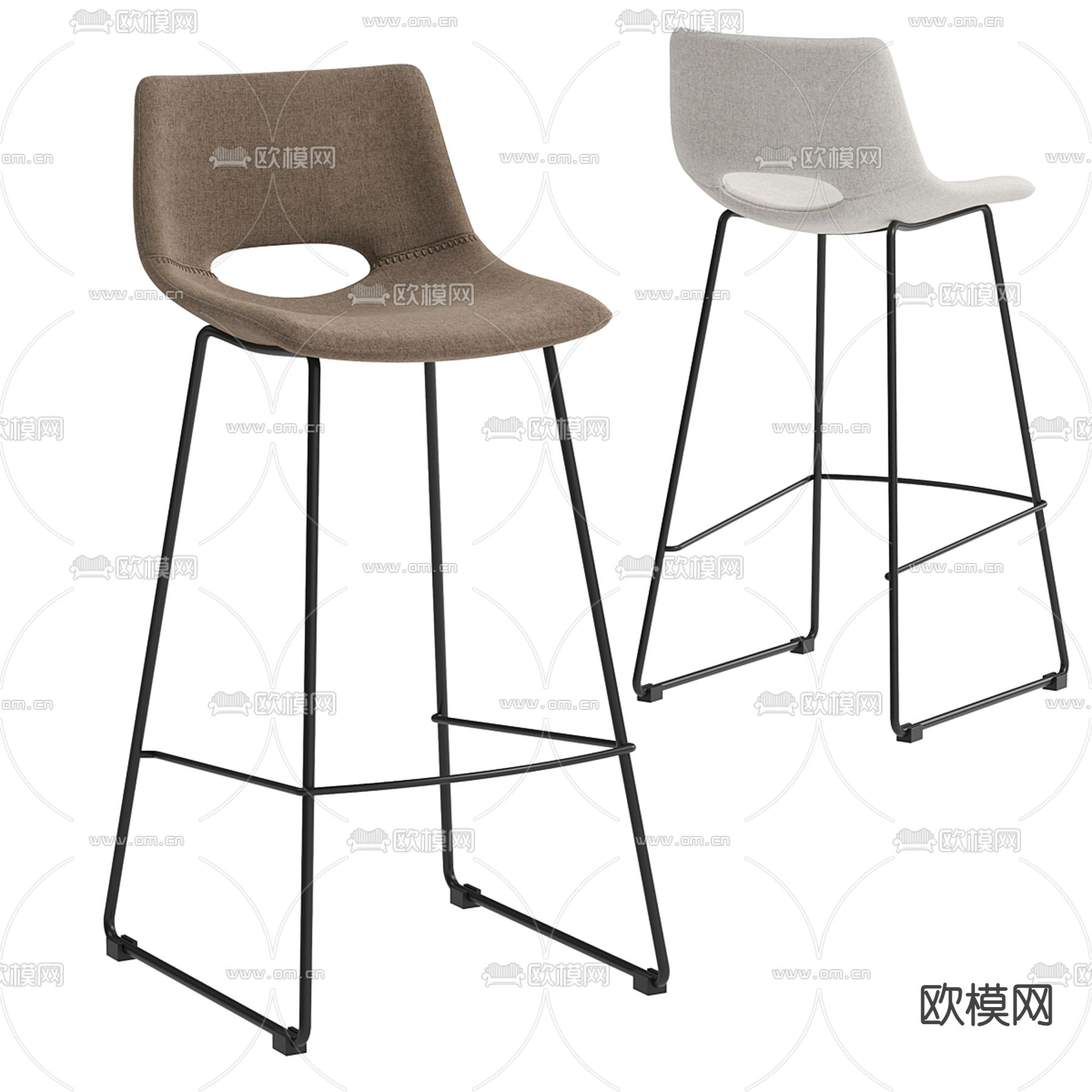 Kave Home现代吧椅3d模型下载（渲染图1）