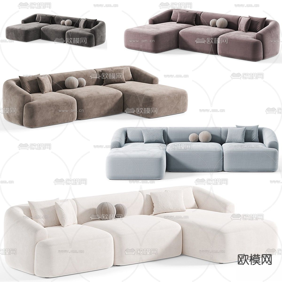 多人沙发3d模型下载（渲染图6）