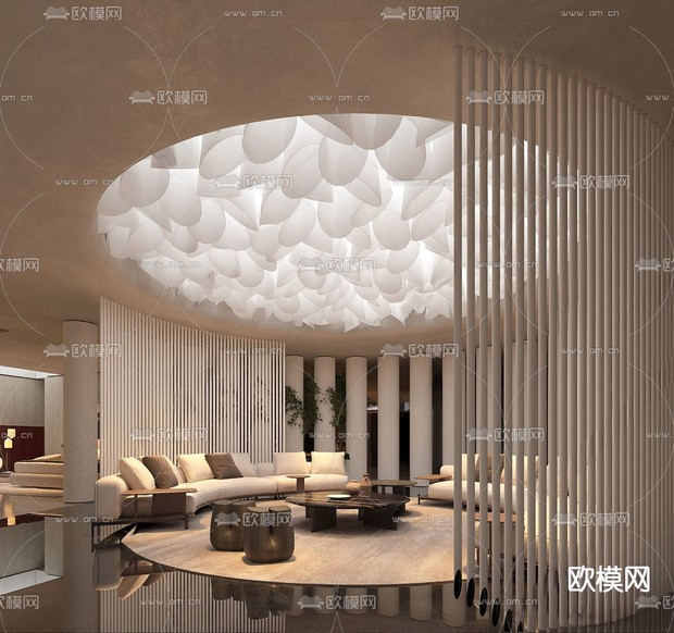 现代售楼处 洽谈区3d模型下载