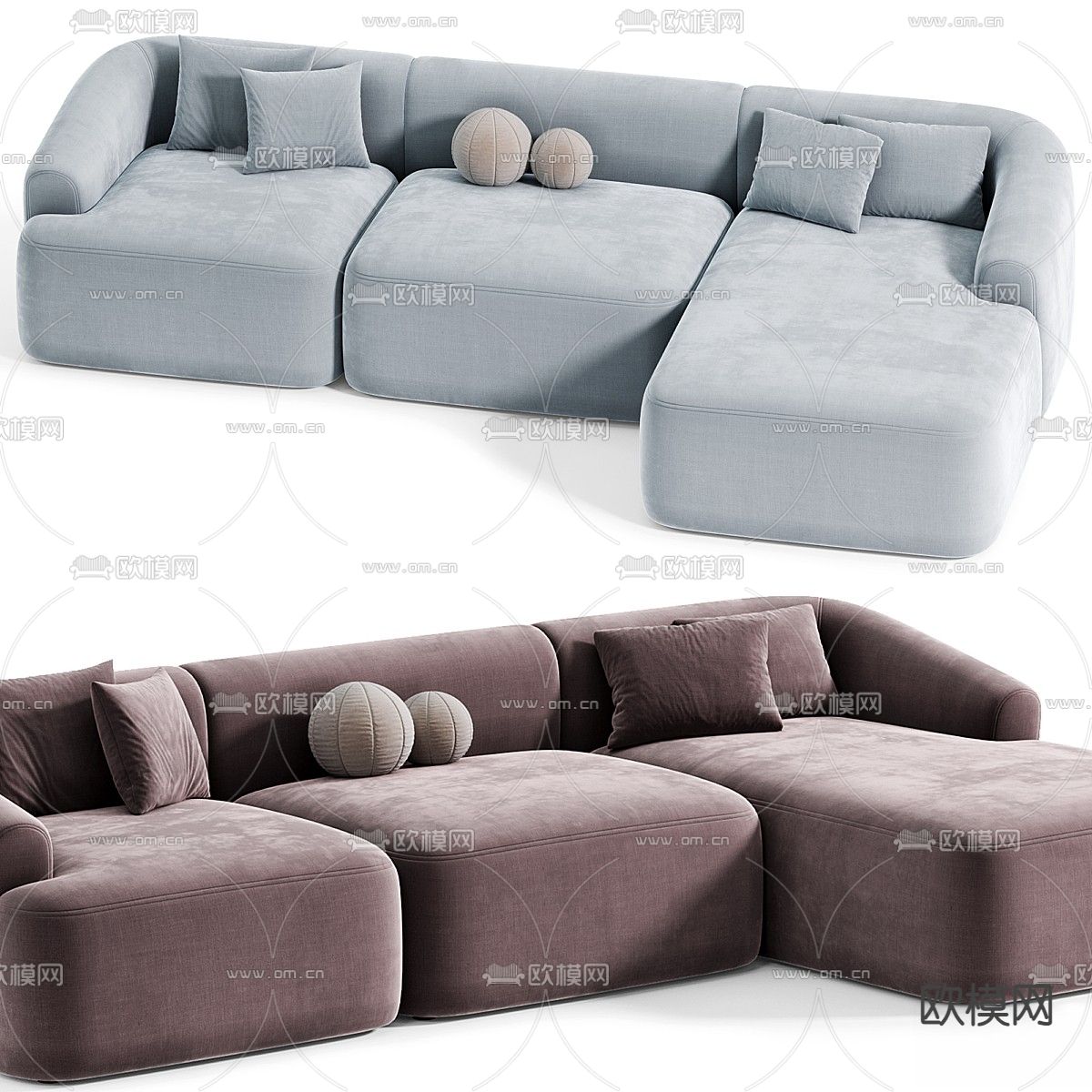 多人沙发3d模型下载（渲染图4）