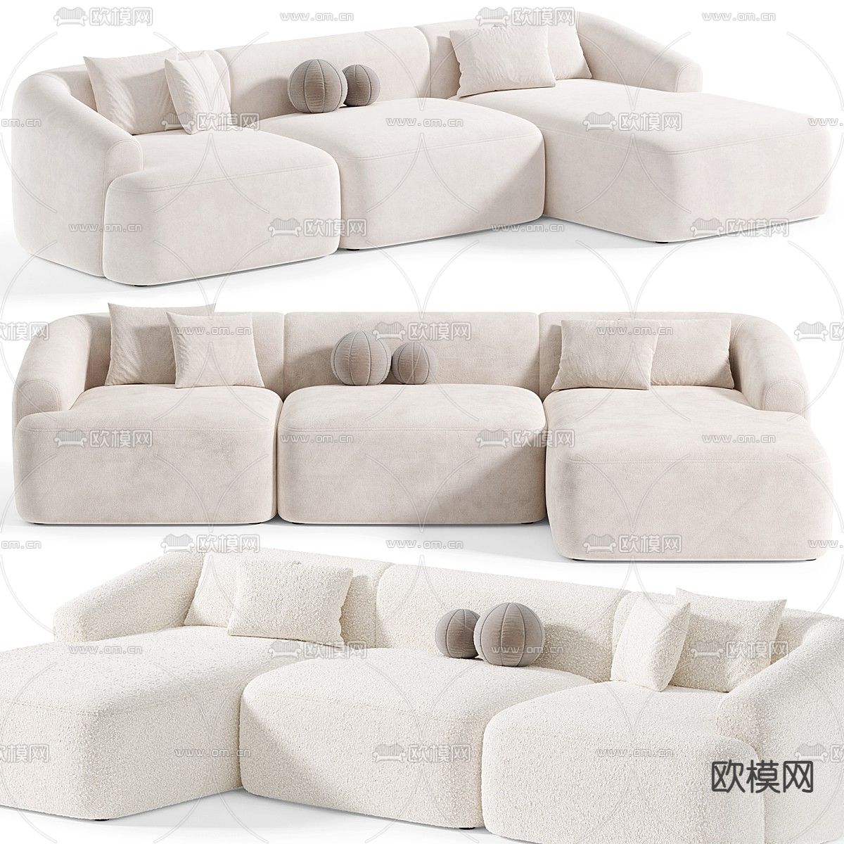 多人沙发3d模型下载（渲染图5）