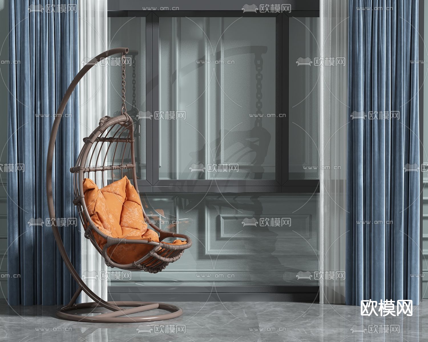 现代吊椅3d模型下载